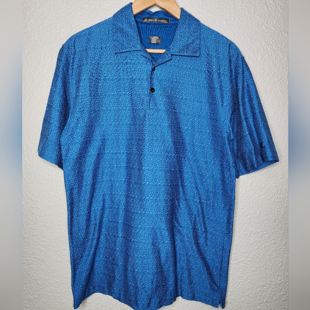Tiger Woods Golf Polo Shirt Blue Short Sleeve Size Small